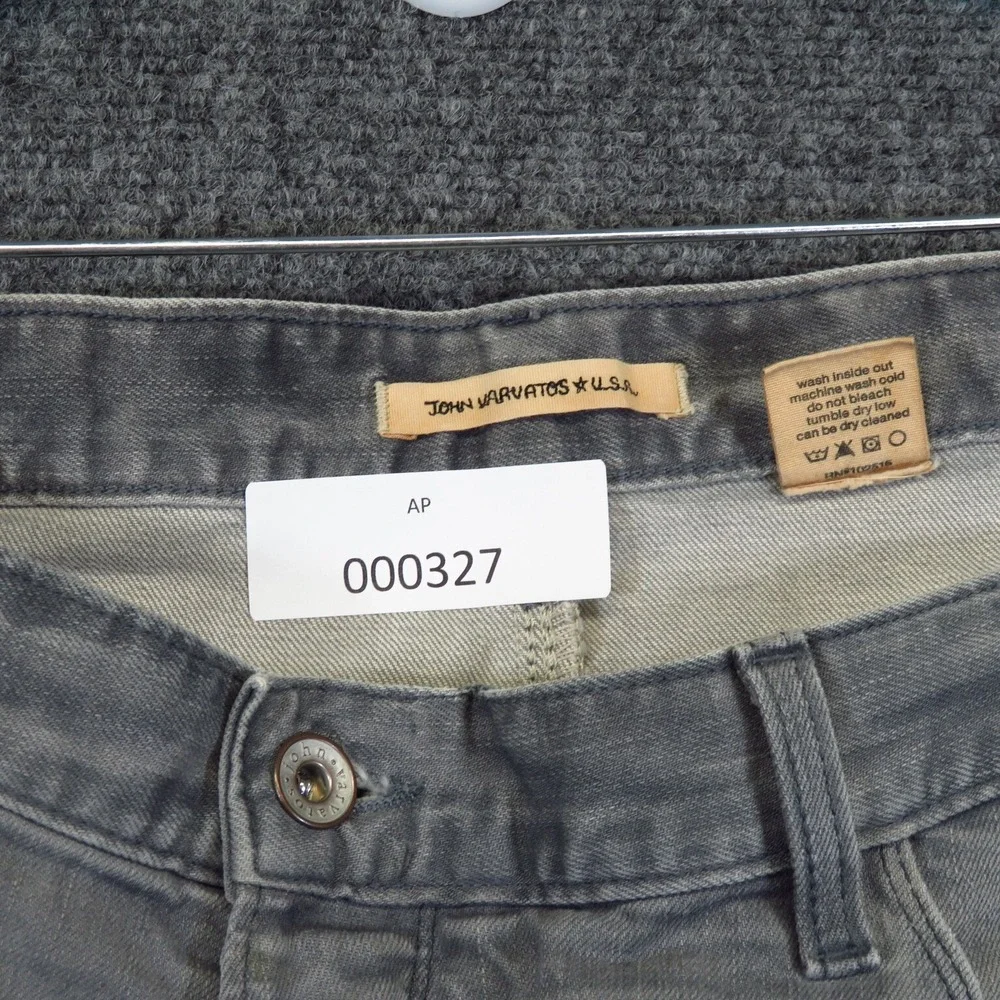 John Varvatos USA 40 x 31 Gray Denim Jeans Buttonfly Straight Leg Beale